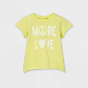 Grayson Mini Toddler Girls More Love Short Sleeve T-Shirt Yellow 3T NEW